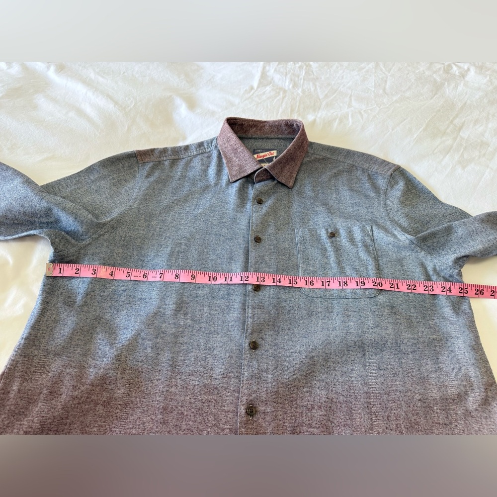 Johnnie O | Mens XL | Malibu Red Ombré Roscoe Hangin Out Flannel Beach Logo |EUC - Picture 6 of 11